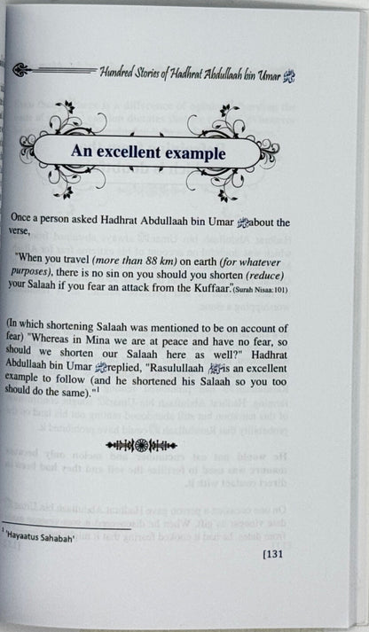 Hundred Stories of Hadhrat Abdullaah bin Umar (R.A.)