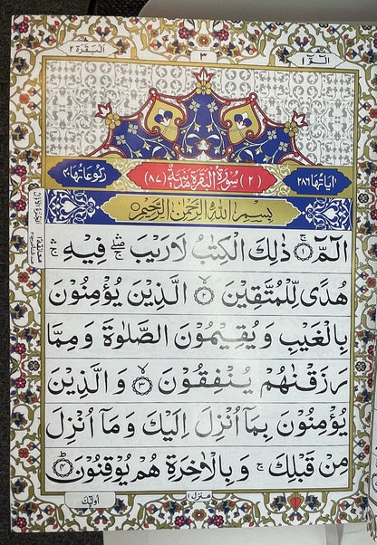 Velvet Quran with Gold Trim & Decorative Panel