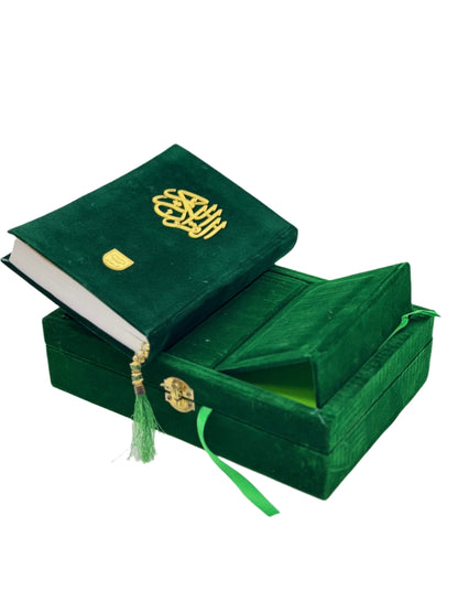Velvet Quran with Gold Calligraphy & Matching Box