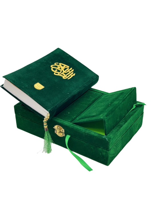 Velvet Quran with Gold Calligraphy & Matching Box