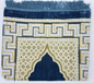Deluxe Adult Blue & Gold Islamic Prayer Mat – Mihrab Design Sajjadah