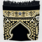 Deluxe Adult Black & Gold Islamic Prayer Mat – Floral Arch Sajjadah