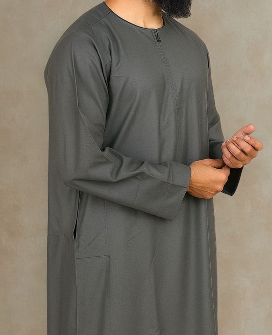 Dark Grey Omani Thobe